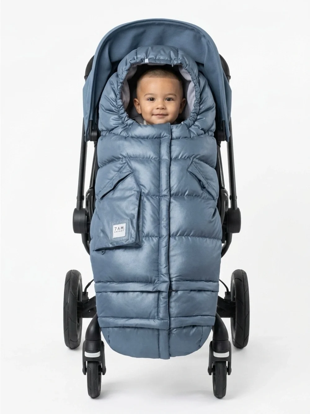 7 A.M. Enfant Blanket 212 Evolution Footmuff Nylon Slate Blue 0-4T